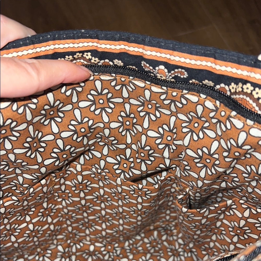 Vera Bradley Tote Bag Purse Shoulder Bag Morgan Cafe Latte Black Tan Brown - Picture 9 of 9